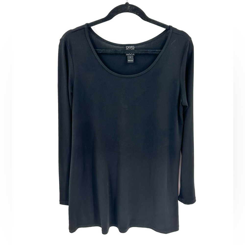 Clara Sun Woo Tunic Top Womens Small Slinky Stretch Capsule Minimalist Lagenlook